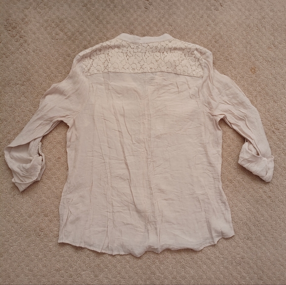Women's Elementz Button-down Blouse - Cream (XL) - Picture 4 of 7